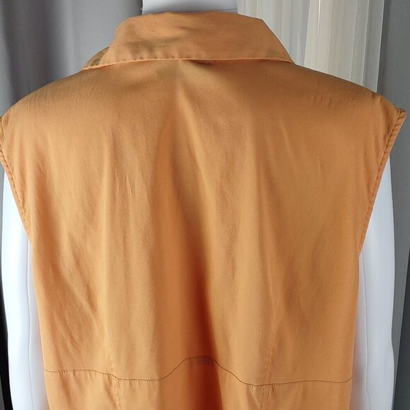 Apostrophe Women’s Orange, Button Up, Sleeveless, Lightweight Blouse Size 16W - Picture 5 of 11